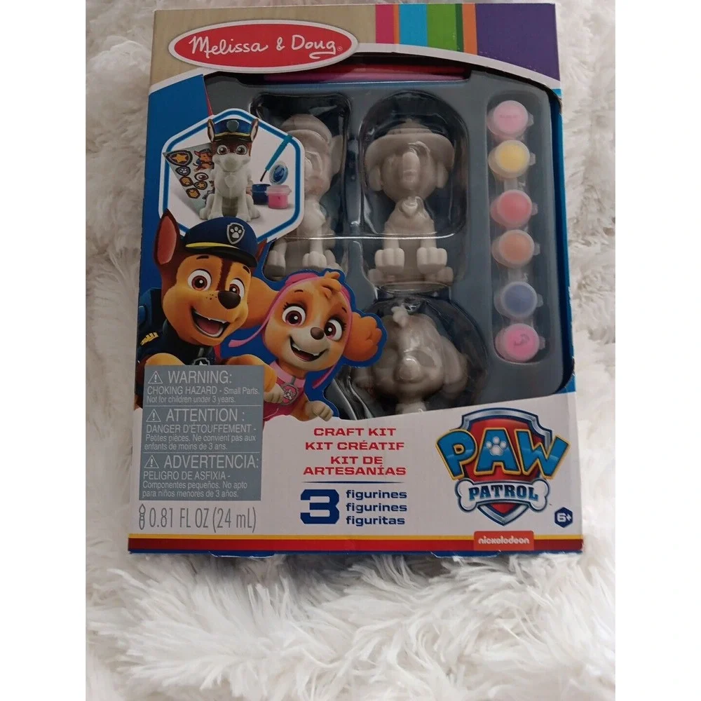 Melissa‎ & Doug Paw Patrol Craft Kit - 3 Decorate Your Own Pup Figurines - NEW